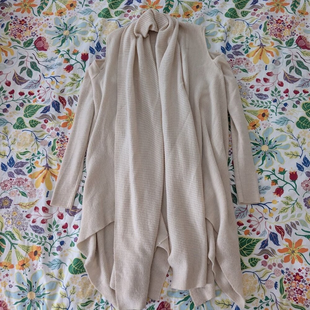 All Saints Cava Cold Shoulder Merino Wool Open‎ Cardigan Size XS